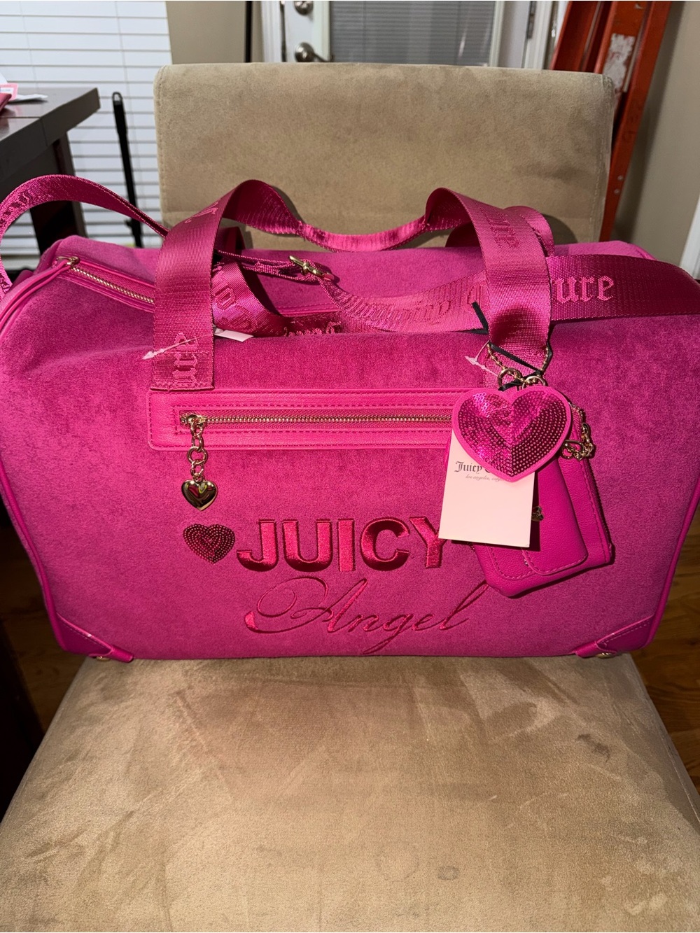 Juicy Couture Vibrant Pink Juicy Angel Travel Duffel